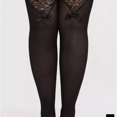 Torrid Size 1/2 Women’s Black Lace Inset Thigh High Tights
